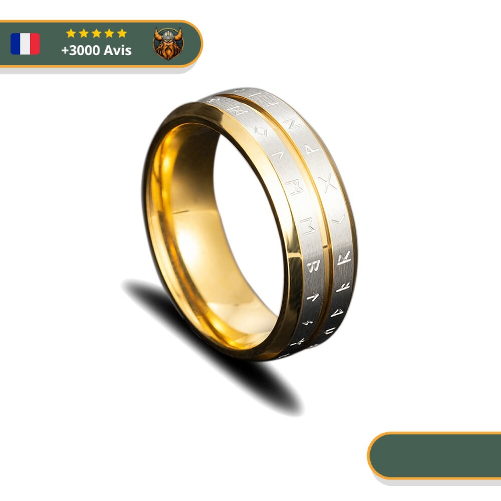 Bague Viking Runes Doubles Mysticisme en livraison gratuite